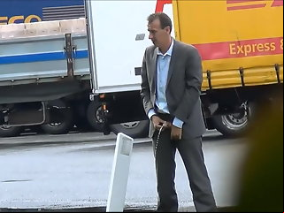 uncut truckers pissing public foreskin amp
